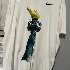 Nike White Tee with Statue Graphic